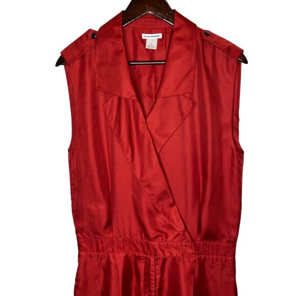 Club Monaco Silk Sleeveless Red Romper size 6 - Picture 2 of 5